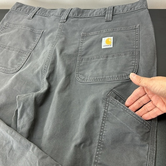 Carhartt Gray Rugged Flex Relaxed Fit Canvas Work Pant 40X30 BN2291-M 6 pockets - Picture 7 of 16